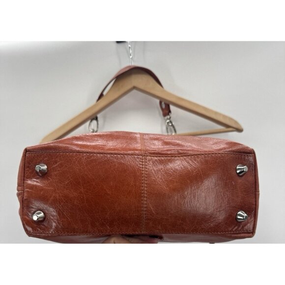 Vintage Hobo Womens Tawny Brown Leather Shoulder Bag Minimalist Boho Retro Indie - Picture 6 of 16